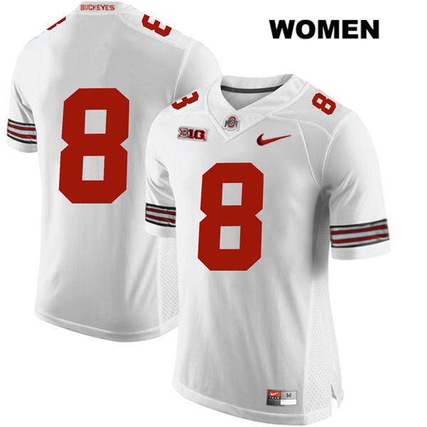 Ohio State Buckeyes Women's Kendall Sheffield #8 White Authentic Nike No Name College NCAA Stitched Football Jersey GS19A14TP